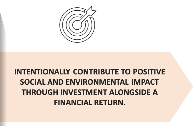 INTERNTIONALLY CONTRIBUTE TO POSITIVE SOCIAL & ENVIRONMENTAL IMPACT THROUGH INVESTMENT ALONGSIDE A FINANCIAL RETURN.